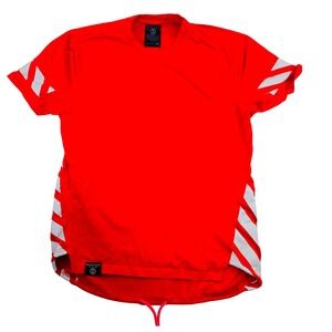SWITCH Remarkable Men's XL Red T-Shirt Athletic Stripe Detail Drawstring